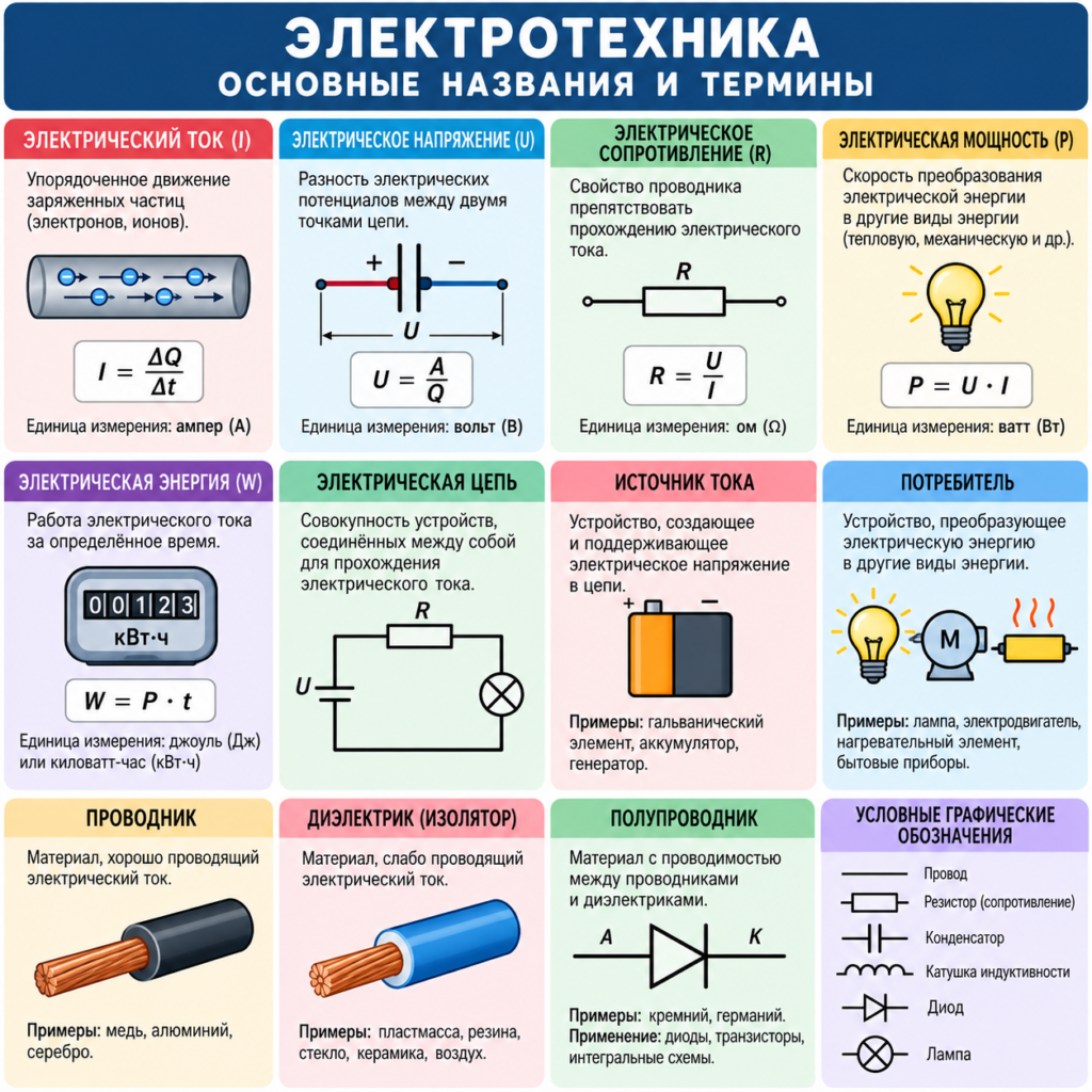 Названия и термины электротехники Названия и термины электротехники